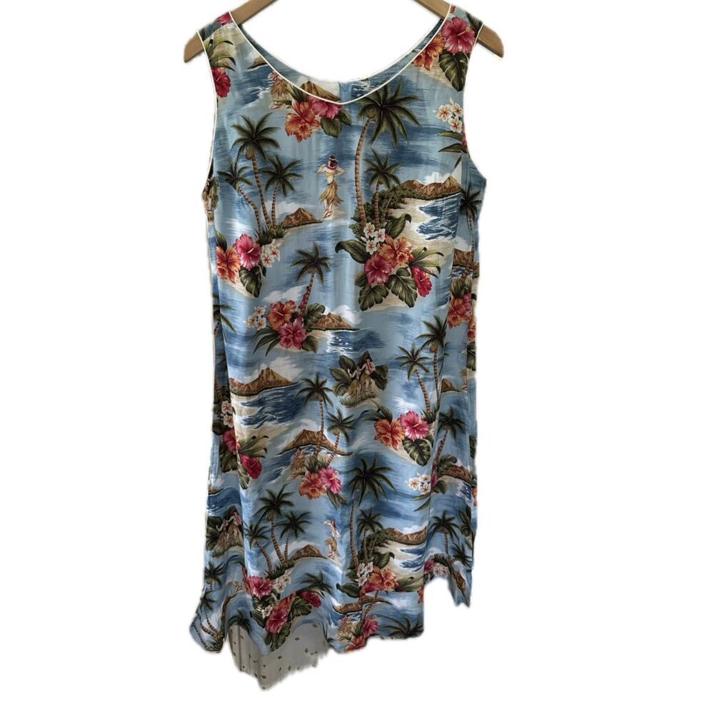 Young Hawaii Rare Vintage Hawaiian Tropical Nostalgic Island Style Shift Dress L